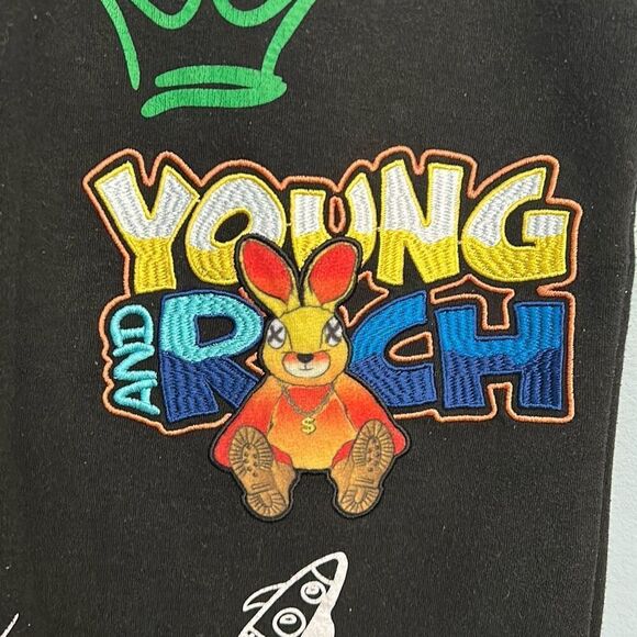 Genuine Young & Rich Black Logo Shorts Small Hip Hop - Picture 2 of 7